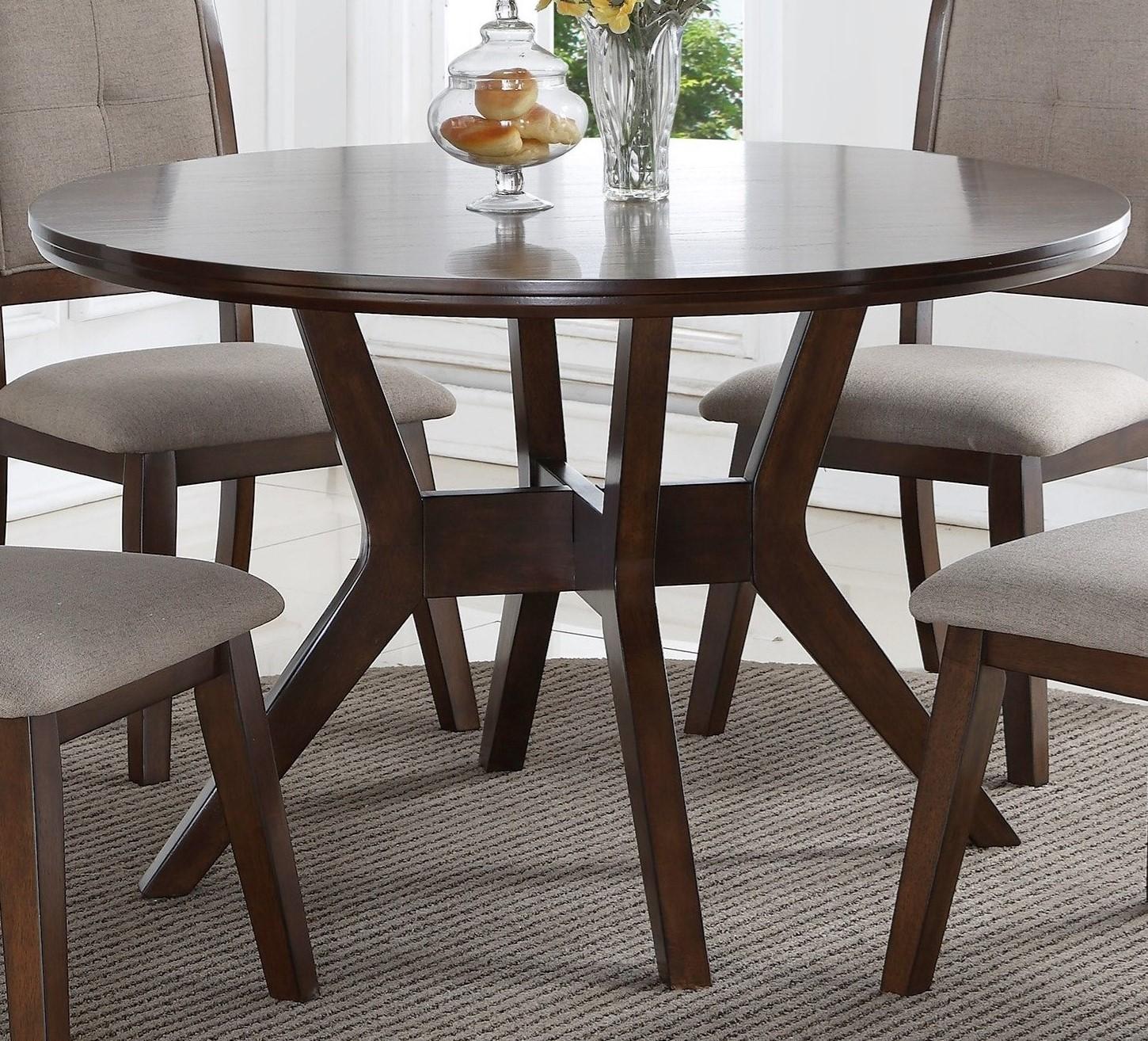 

    
Crown Mark 2322 Barney Mid-Century Modern Brown Finish Dining Table & Chair 5Pcs
