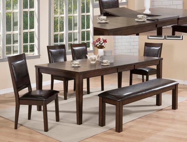 Contemporary Dining Sets Lottie 2333 6Pcs in Espresso Leather