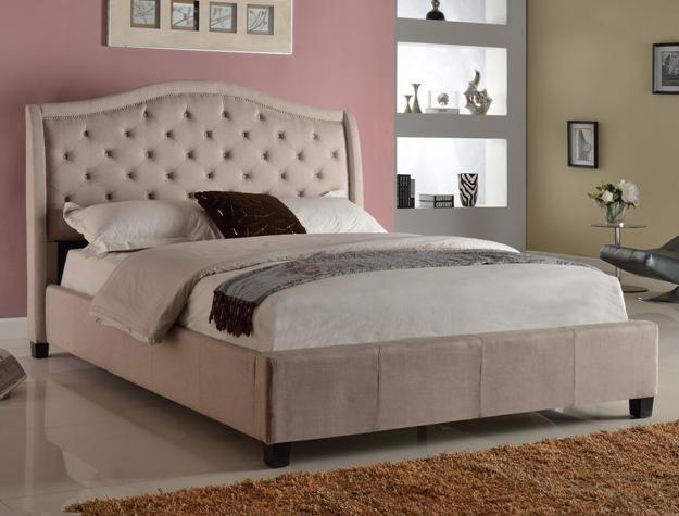 Contemporary Panel Bed 5262K Addison 5262K in Beige Fabric