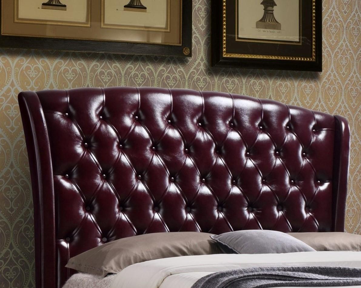 

    
Crown Mark 5276-WN Kaitlyn Transitional Burghundy Leather Upholstered King Bed
