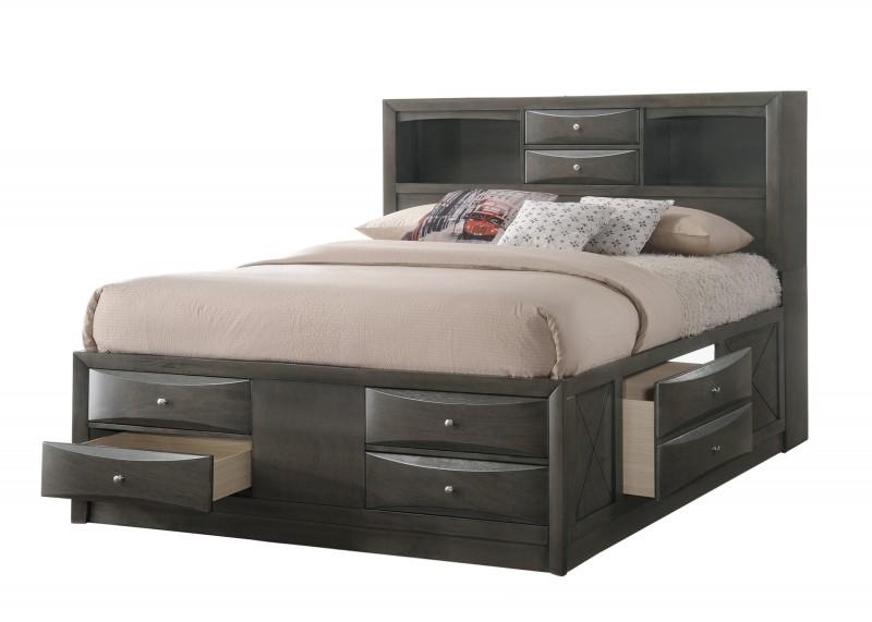 

        
Crown Mark B4275 Emily Storage Bedroom Set Gray Faux Leather 00784082149351
