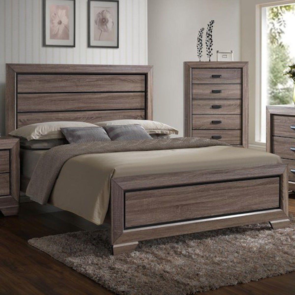 

    
Crown Mark B5500 Farrow Grey/Brown Finish Solid Wood King Size Bedroom Set 3Pcs
