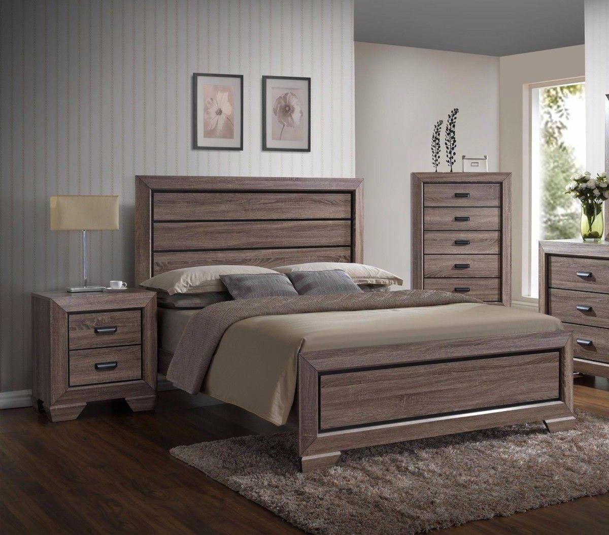 

    
Crown Mark B5500 Farrow Grey/Brown Finish Solid Wood King Size Bedroom Set 3Pcs

