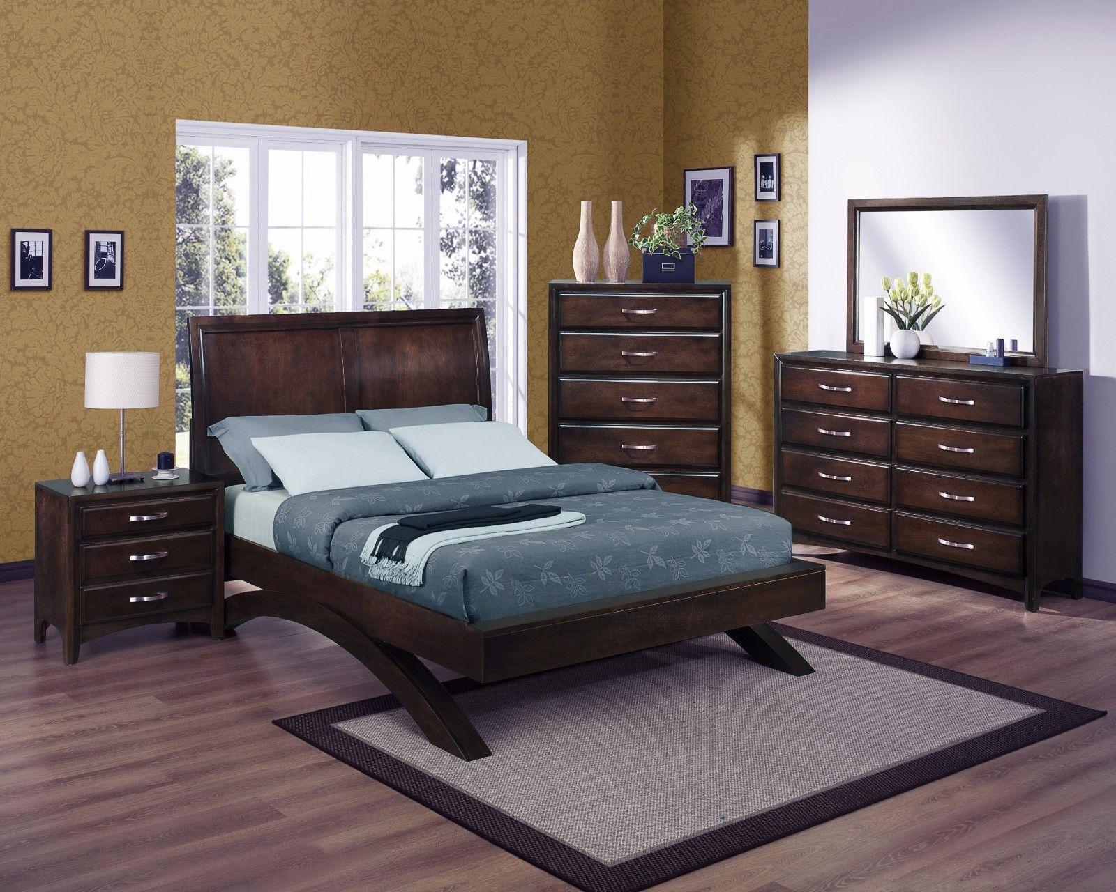 

    
Crown Mark B6150 Vera Modern Solid Wood Dark Brown Finish Queen Bedroom Set 3Pcs
