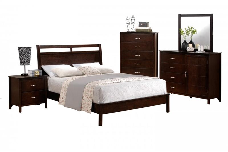 

    
Crown Mark B7300-7350-1Ian Brown Finish Solid Wood King Size Bedroom Set 5Pcs
