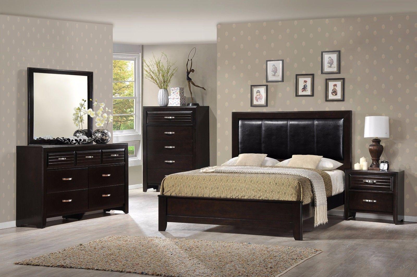 

    
Crown Mark B7400 Jocelyn Dark Espresso Solid Wood King Size Bedroom Set 3Pcs
