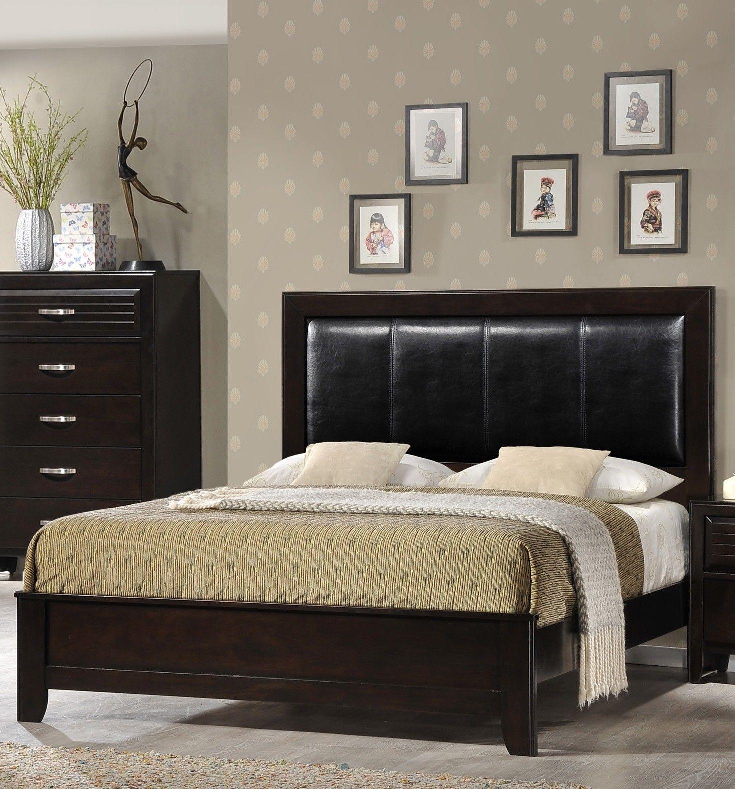 

    
Crown Mark B7400 Jocelyn Dark Espresso Solid Wood Queen Size Bedroom Set 3Pcs
