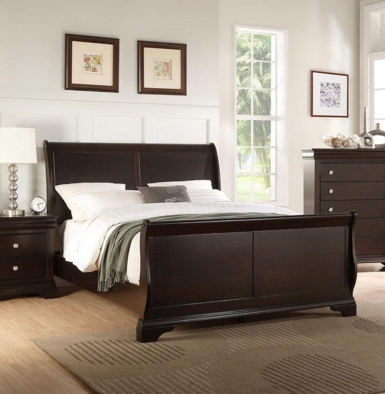 

    
Crown Mark B8000 Leopold Dark Espresso Solid Wood King Size Bedroom Set 3Pcs
