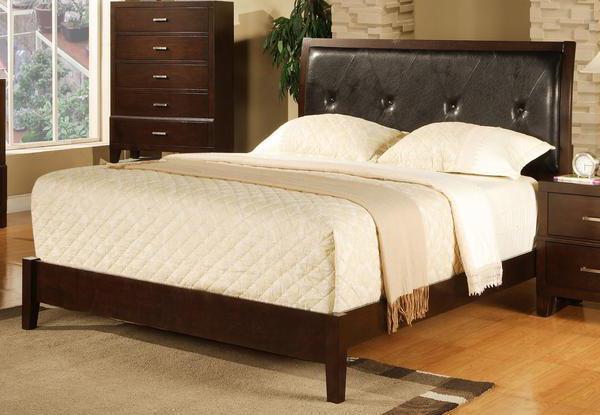 

    
Crown Mark B8100-Q Serena Queen Platform bed in Leather with Chest 5pcs
