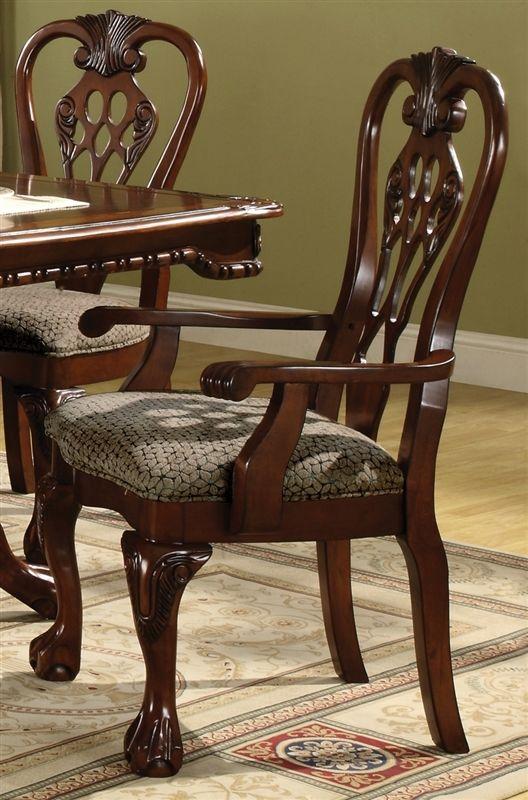 

    
Crown Mark 2470-2471 Brussels Traditional Rich Brown Finish Dining Room Set 5Pcs
