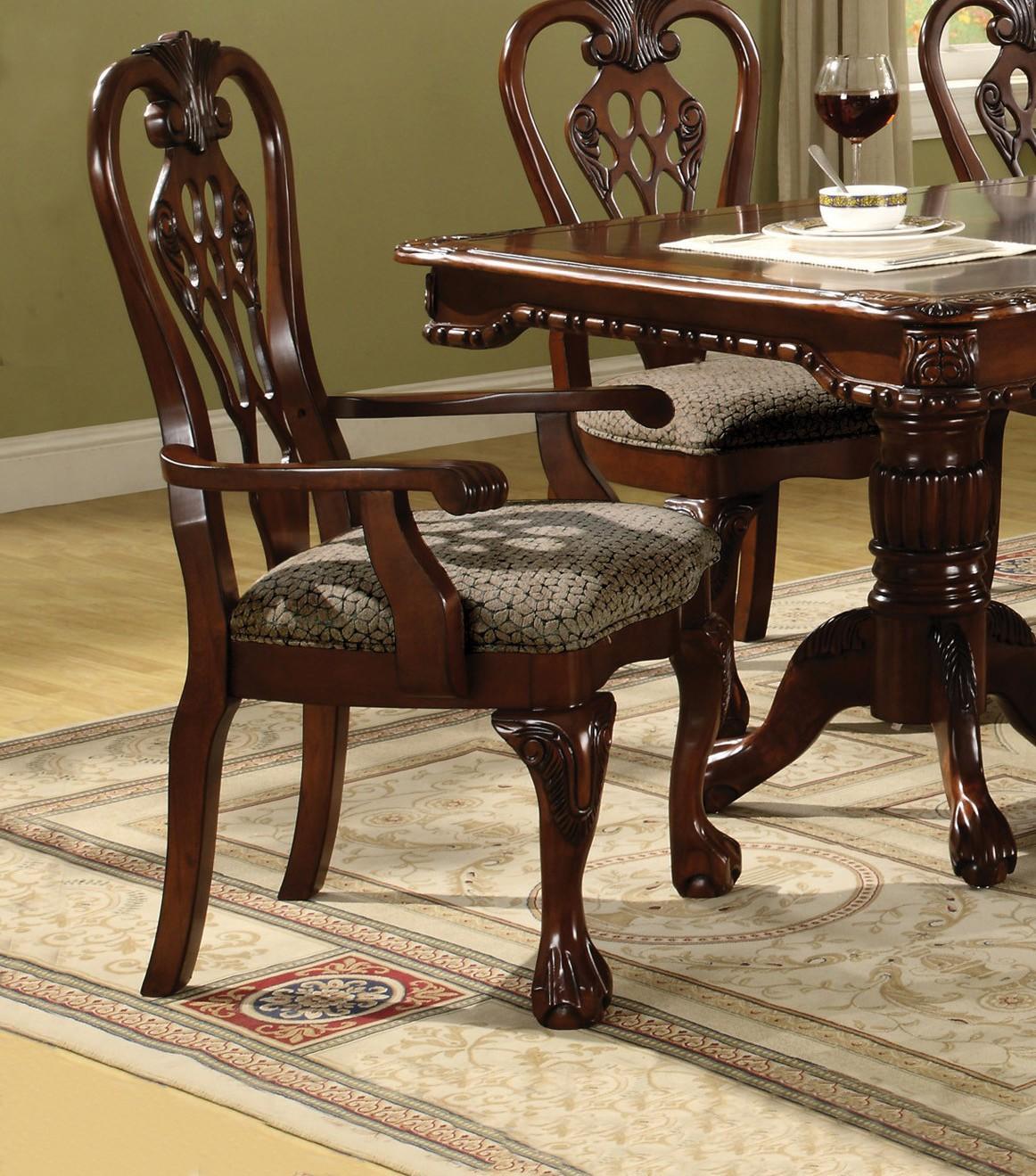 

    
Crown Mark 2470-2471 Brussels Traditional Rich Brown Finish Dining Room Set 9 Pcs
