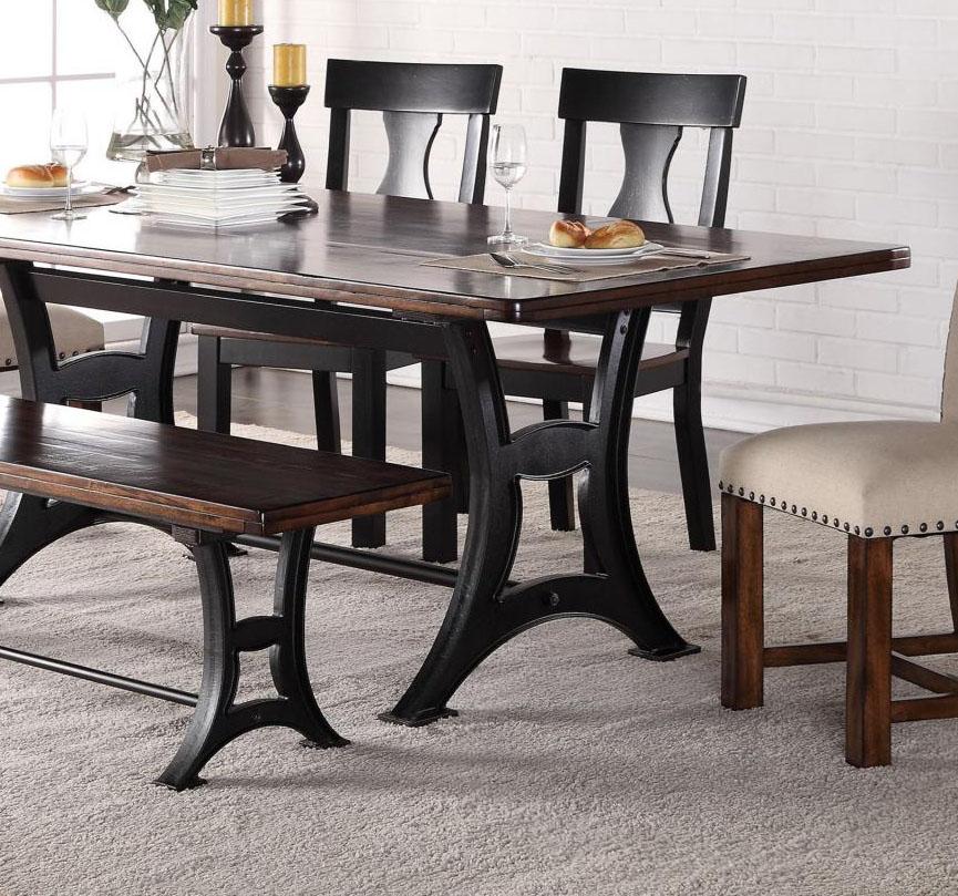 

    
Crown Mark D2105-2106 Astor Victorian Style Dining Set with Bench Set 6Pcs
