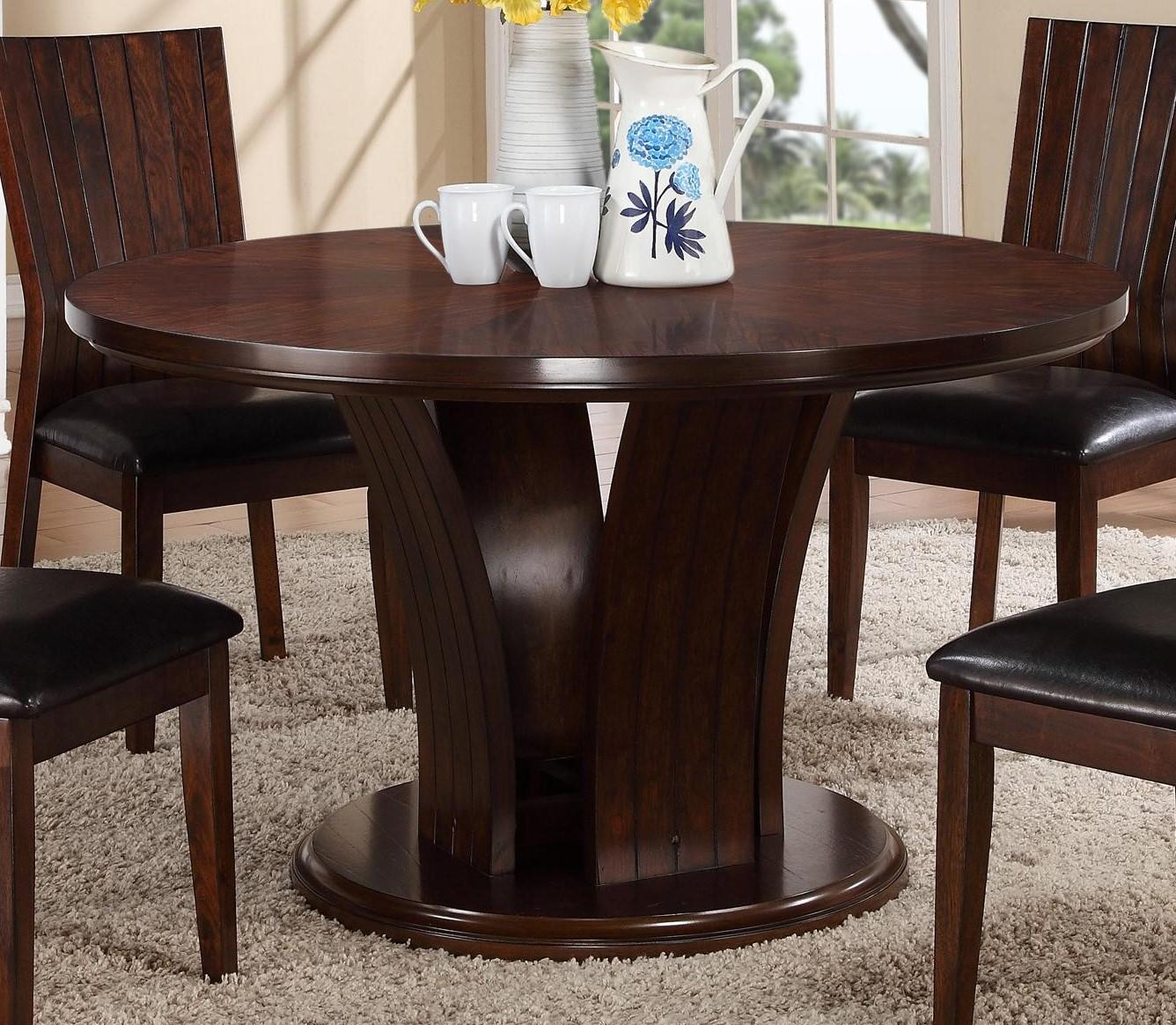 

    
Crown Mark D2234ESP Daria Transitional Round Shape Table Dining Room Set 5Pcs
