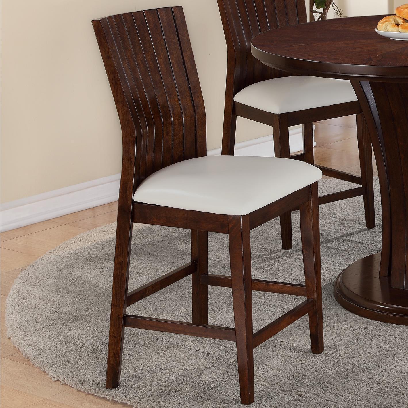

    
Crown Mark D2734WH Daria Round Pub Height Dining Table and Stool Set  5Pcs
