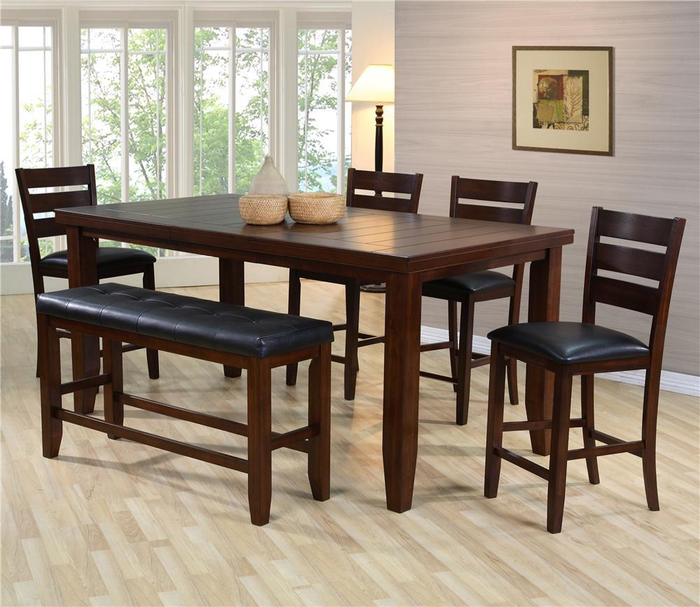 

    
Crown Mark D2752 Bardstown Traditional Pub Dining Table w/ Bench Set 6Pcs
