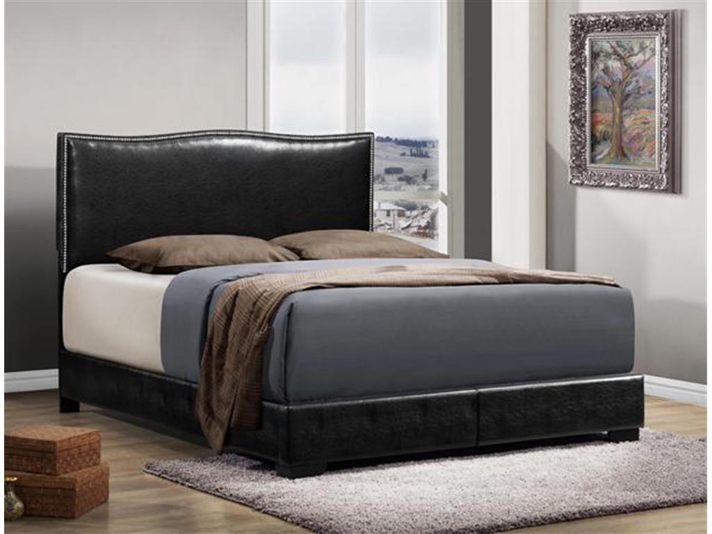 

    
Crown Mark RB5270 Jesper Contemporary Upholstery Black Leatherette King Size Bed
