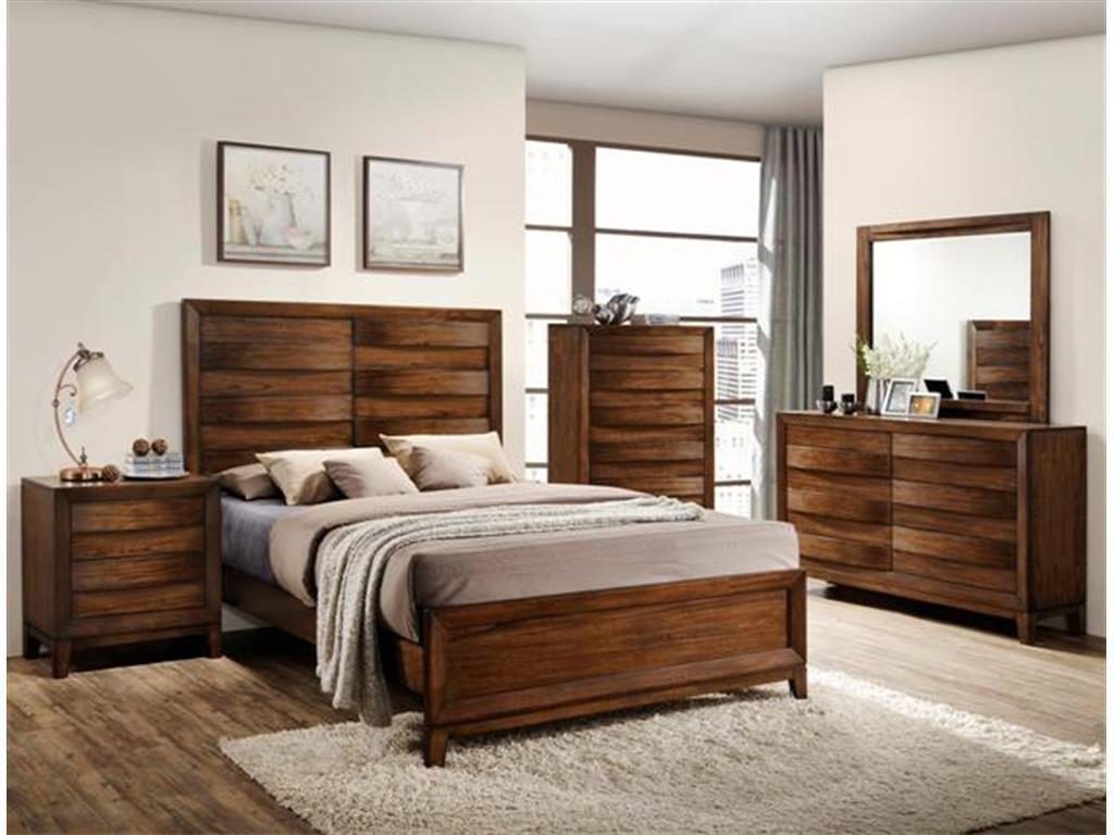

    
Crown Mark RB6900 Kelton Rich Brown Finish Solid Wood Queen Size Bedroom Set 3Pcs
