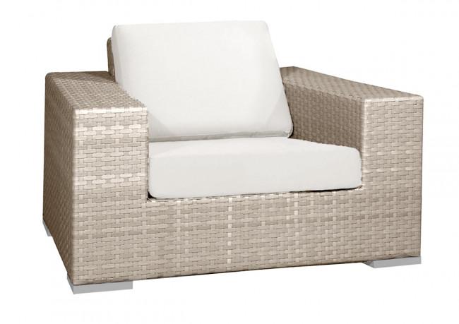 Contemporary Outdoor Chaise Lounger Cubix 902-1349-KBU-LC in Beige Fabric