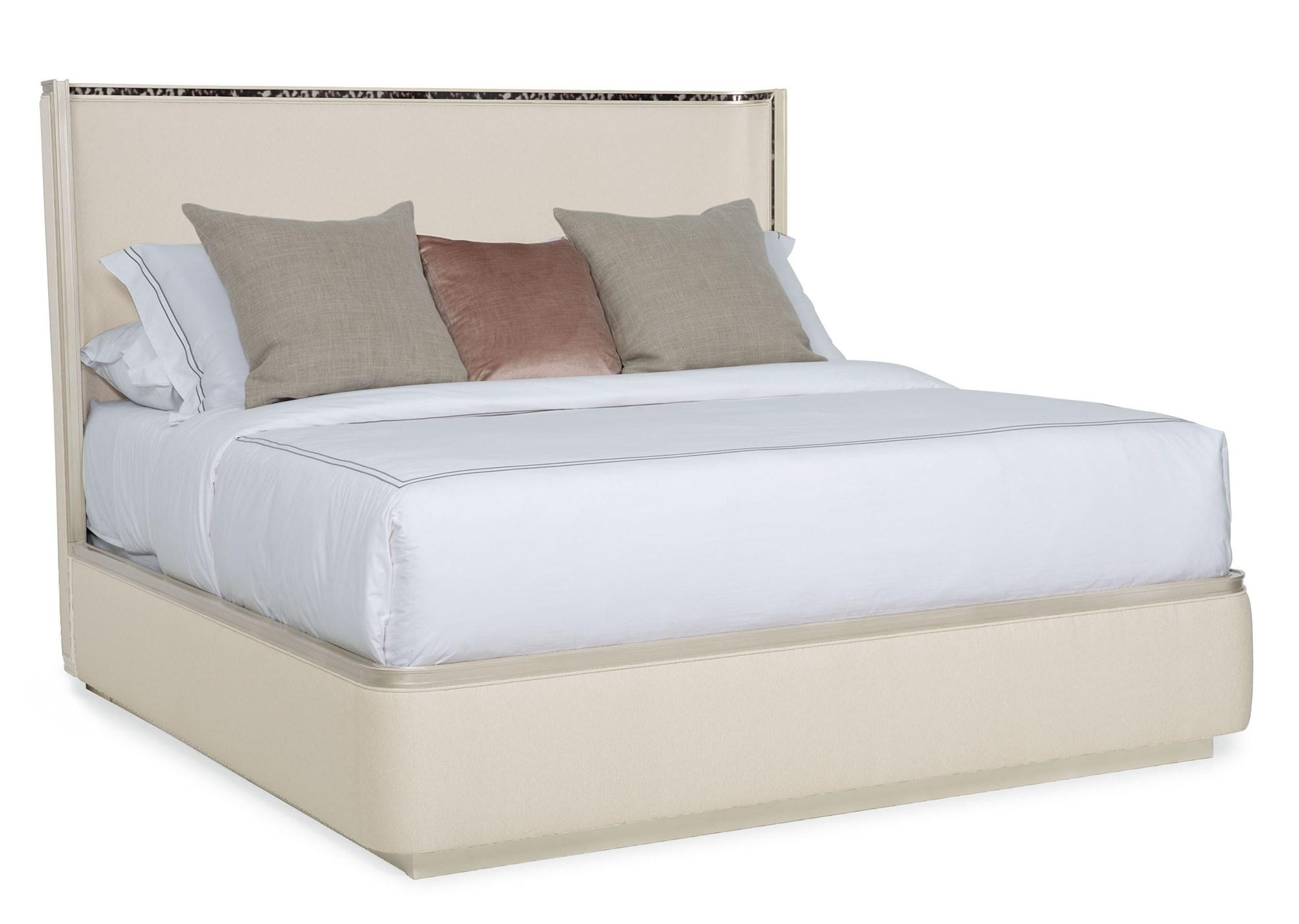 Contemporary Platform Bed DREAM BIG CLA-420-121 in Beige Fabric