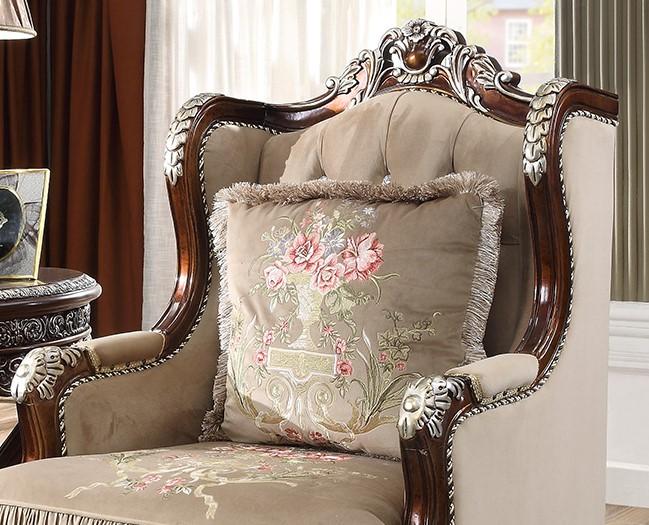 

    
Custom Burl & Antique Silver Armchair Traditional Homey Design HD-562
