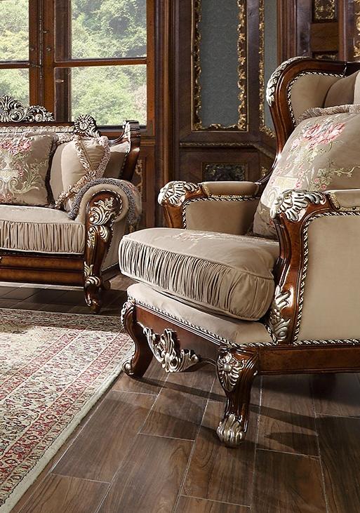 

    
Homey Design Furniture HD-562 Arm Chairs Antique Silver/Brown HD-C562
