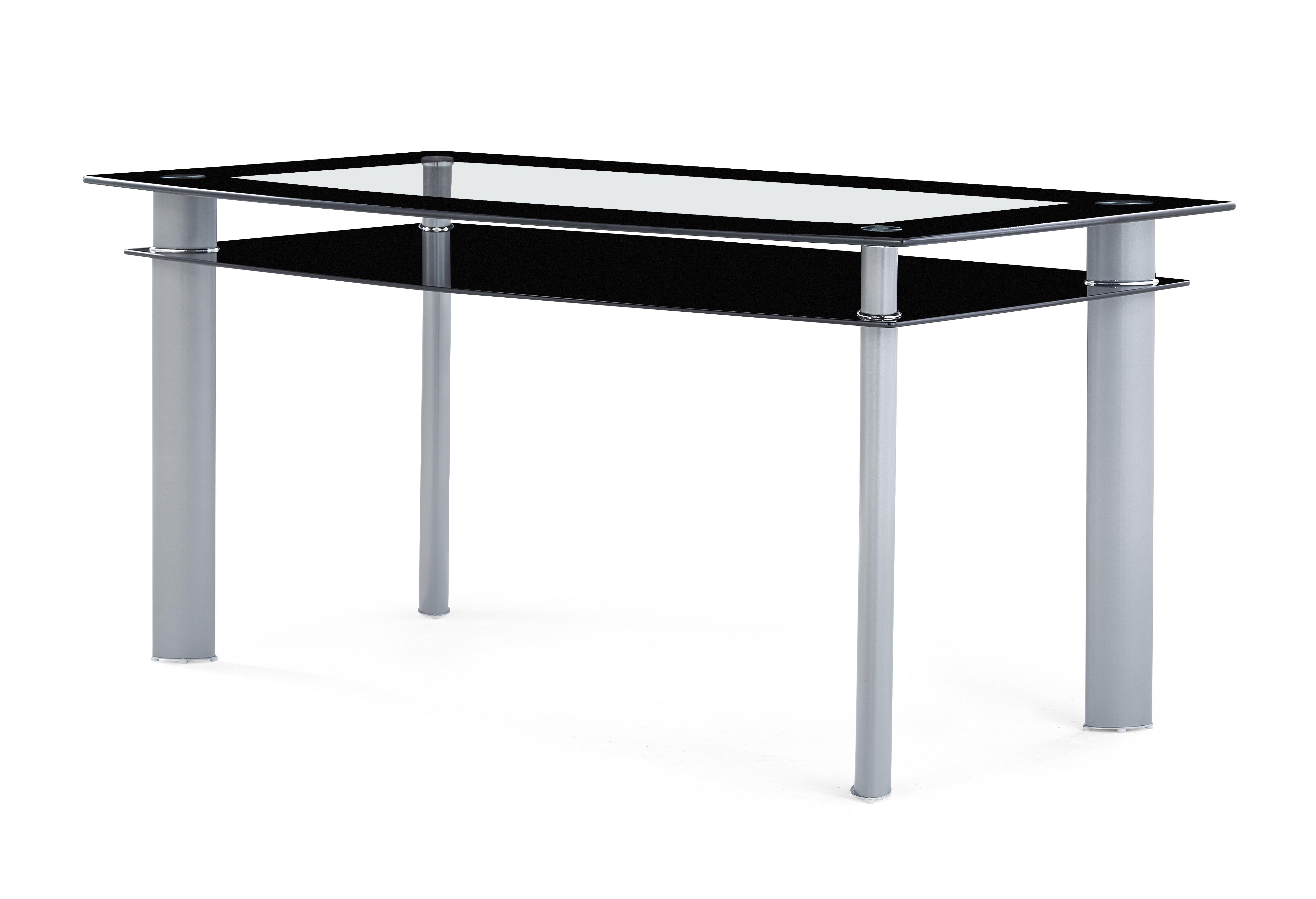 Contemporary Dining Table D1058DT D1058DT in Clear, Black 