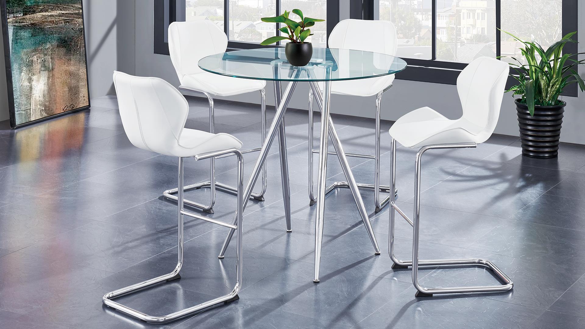 

                    
Buy D1503BT Round Glass Top Elegant Bar Table w/ White PU Chairs Set 5Pcs Global USA
