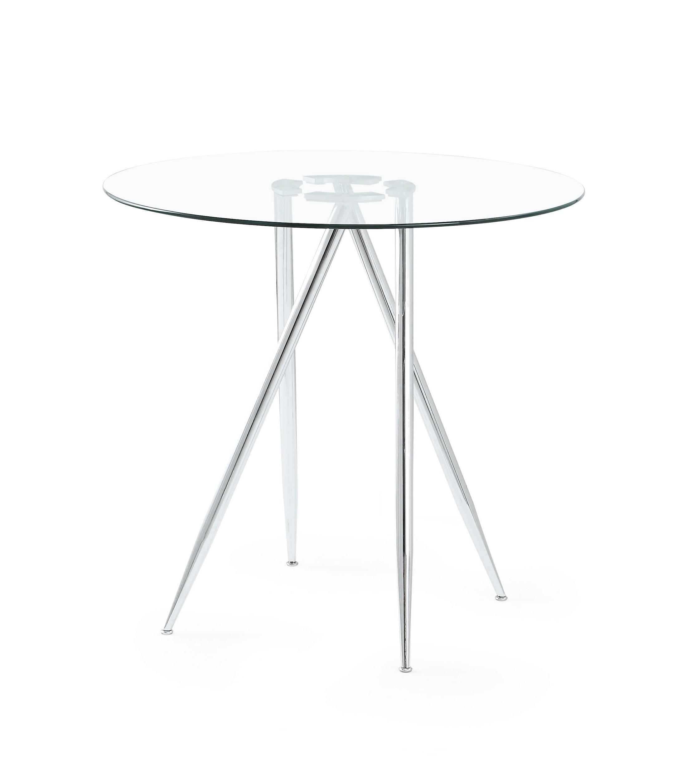 

    
D1503BT Round Glass Top Elegant Bar Table w/ White PU Chairs Set 5Pcs Global USA
