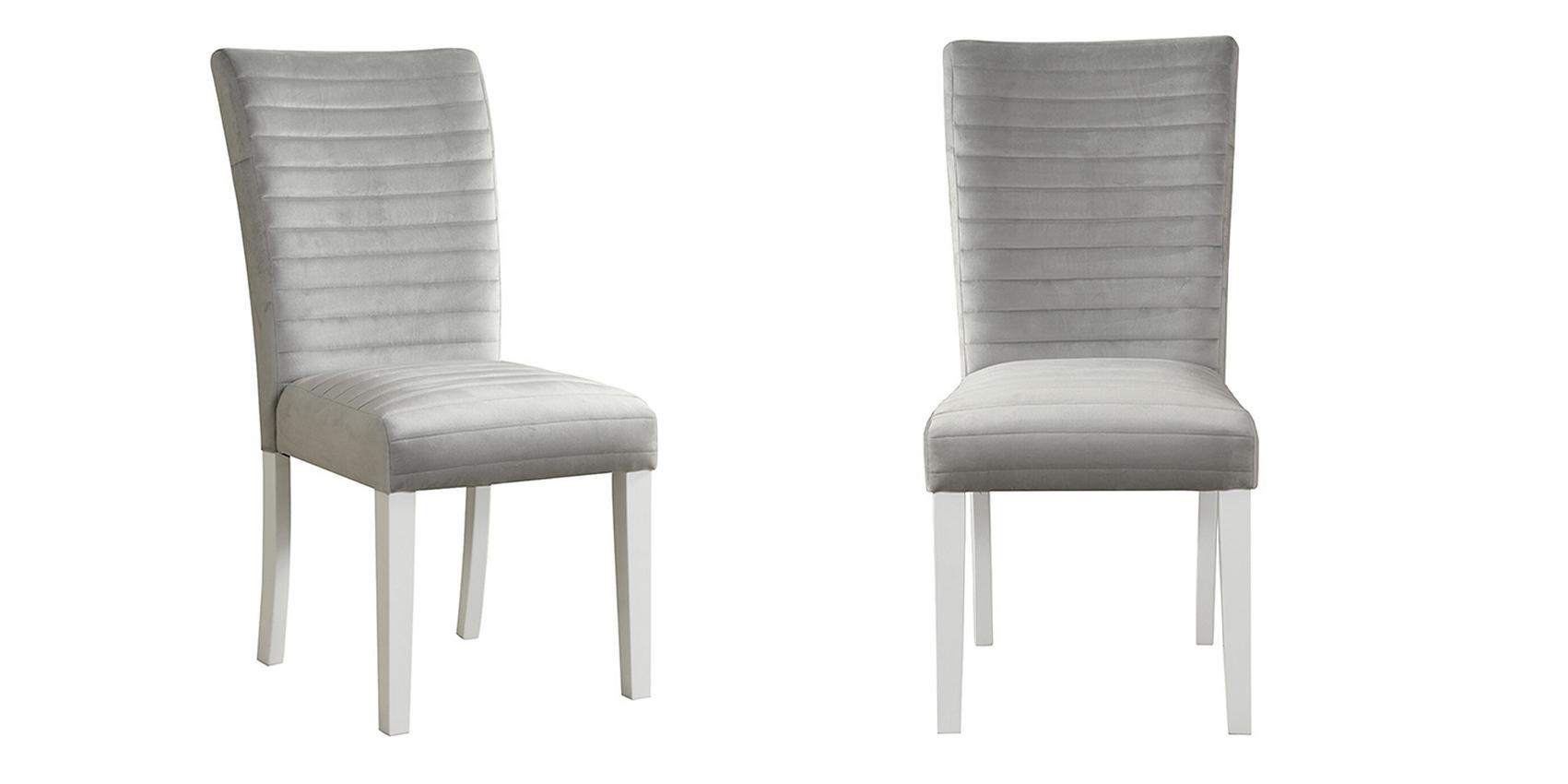 

    
D1903DC-GRY White & Silver Finish Padded Dining Chair Set 2Pcs Global USA
