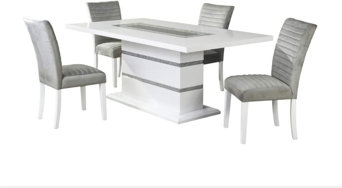 

    
D1903DT / D1903DC-GRY Dining Table Set
