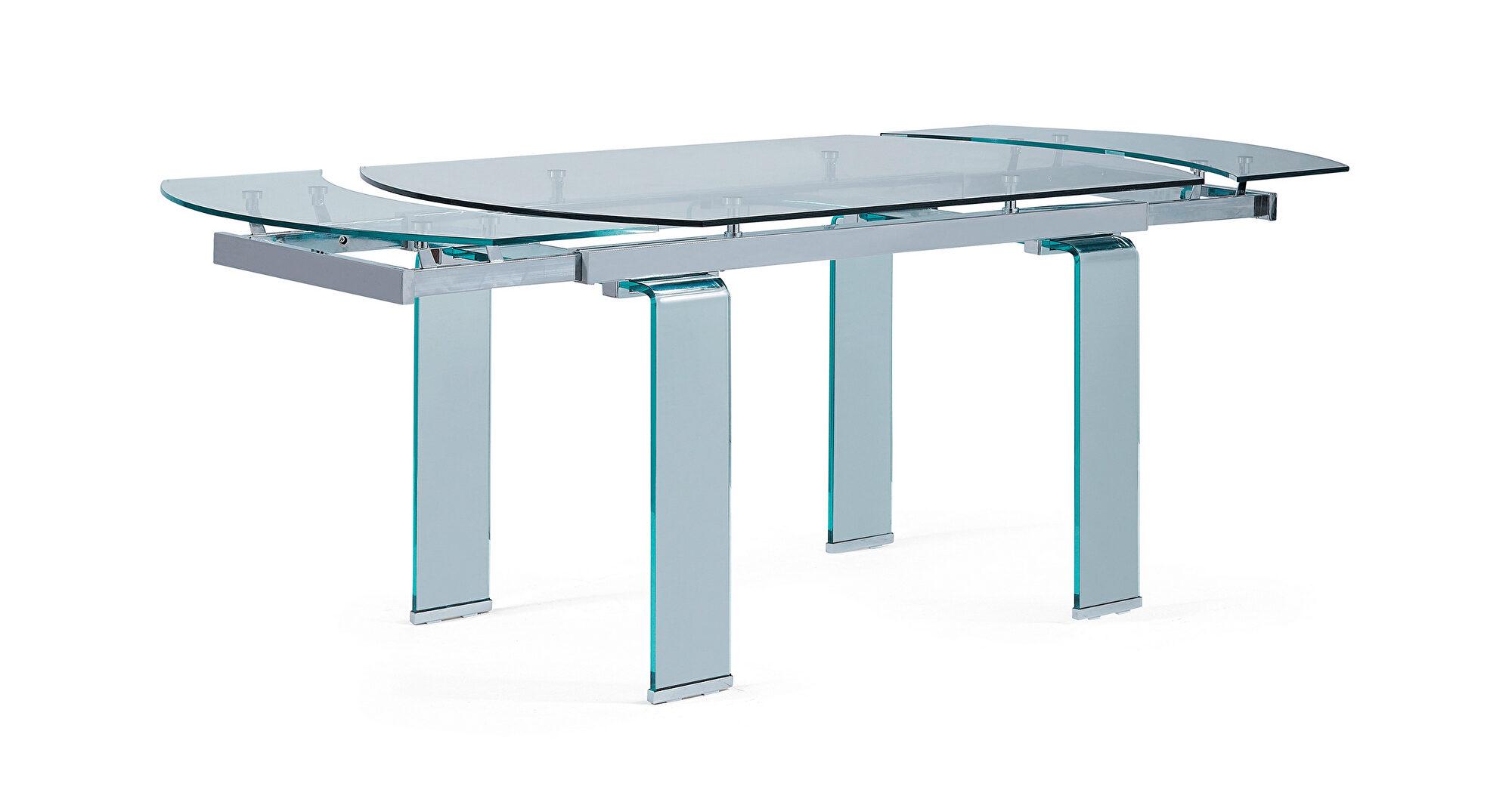 Contemporary Dining Table D2160DT D2160DT in Clear 