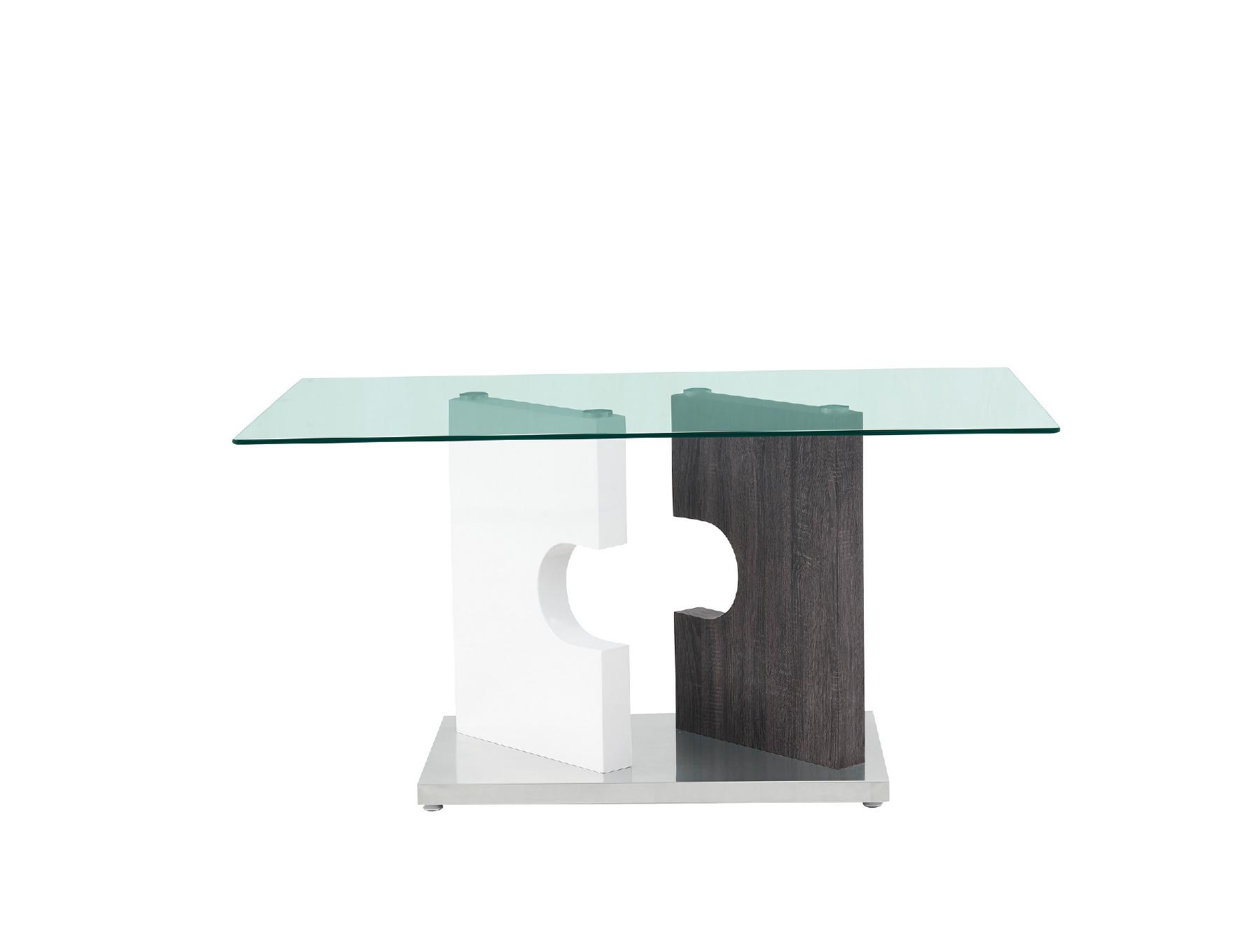 

    
Global Furniture USA D219DT-GR / D915DC-WH Dining Table Set Clear/White/Gray D219DT-GR
