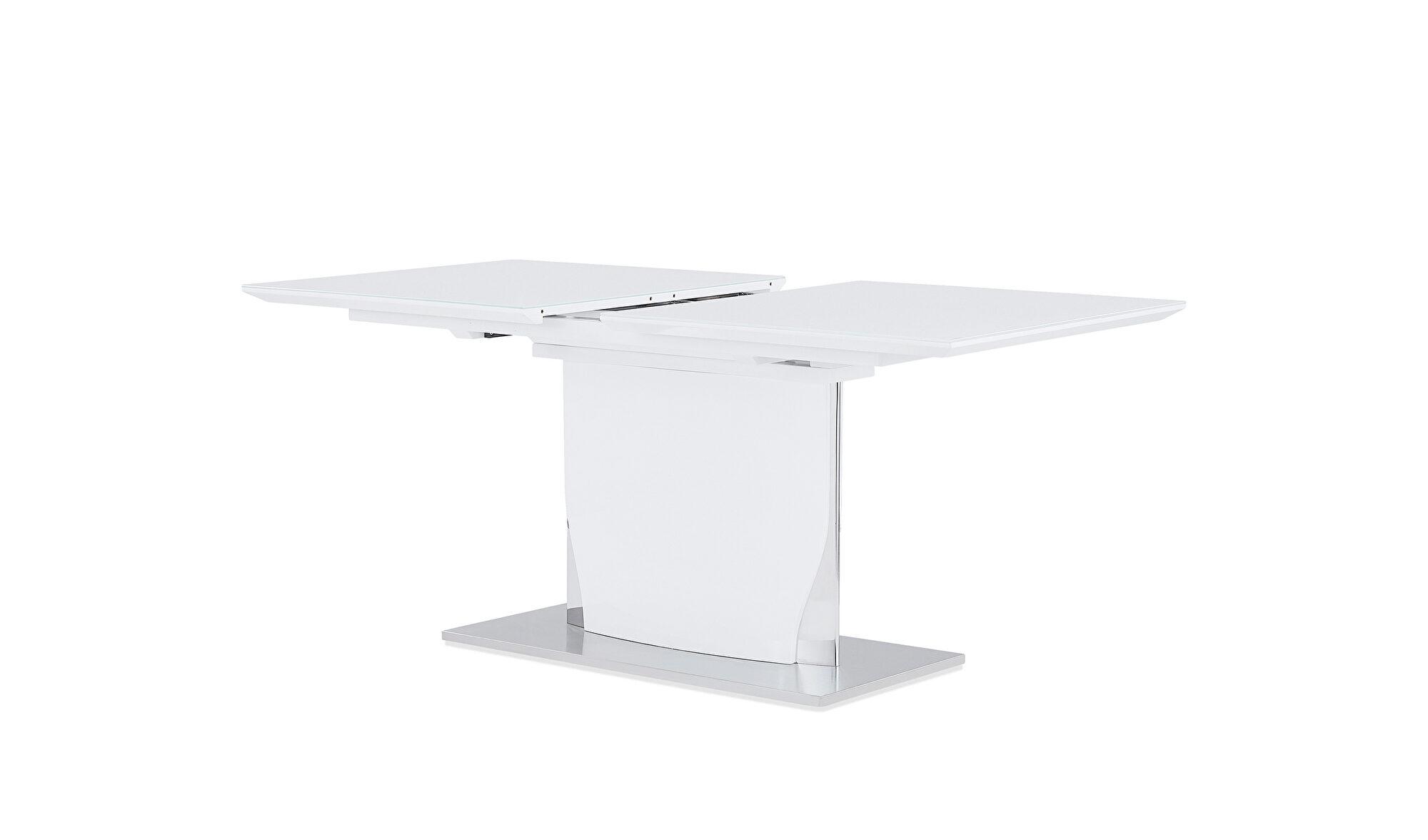 

    
D2279DT High Gloss White Finish Butterfly Leaf Dining Table Global USA
