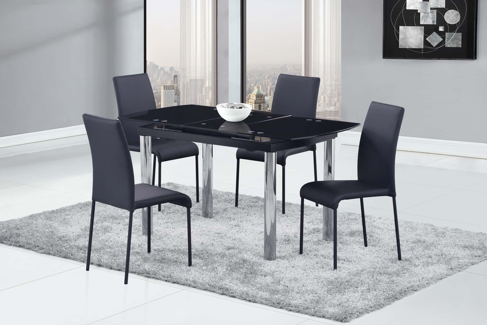 

    
Global Furniture USA D30DT Dining Table Clear/Black D30DT
