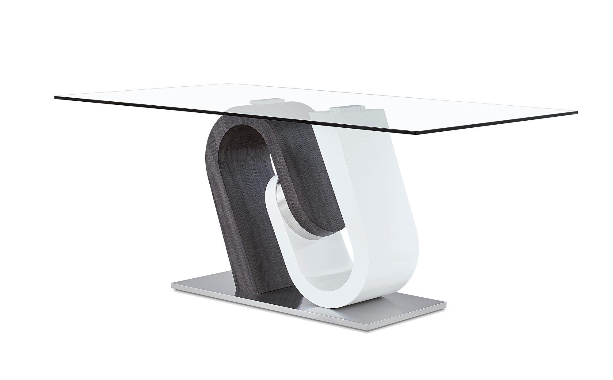 Contemporary Dining Table D4127DT D4127NDT-1 in White, Black 