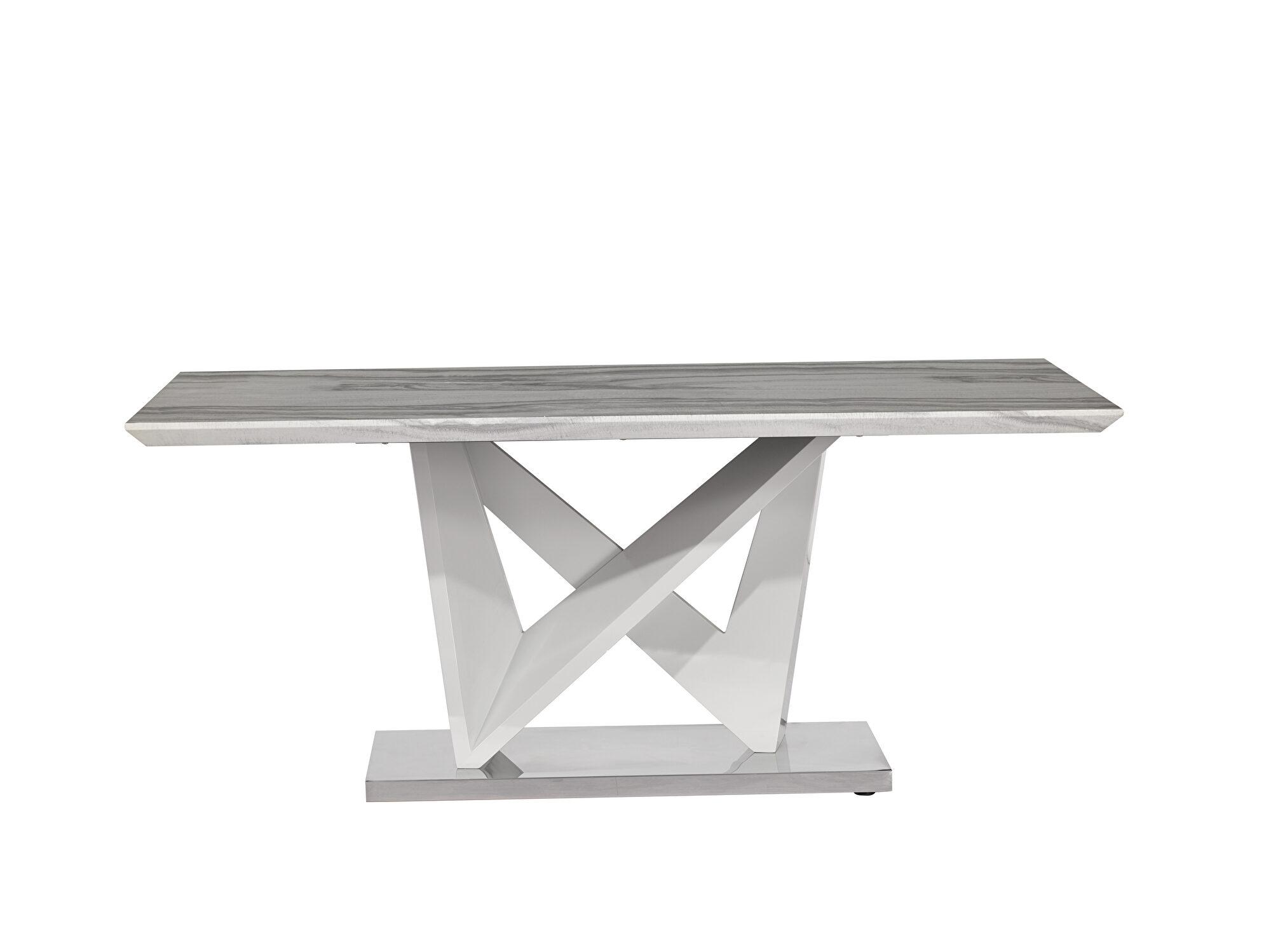 

    
D844DT Contemporary Gray Faux Marble Top Dining Table Global USA
