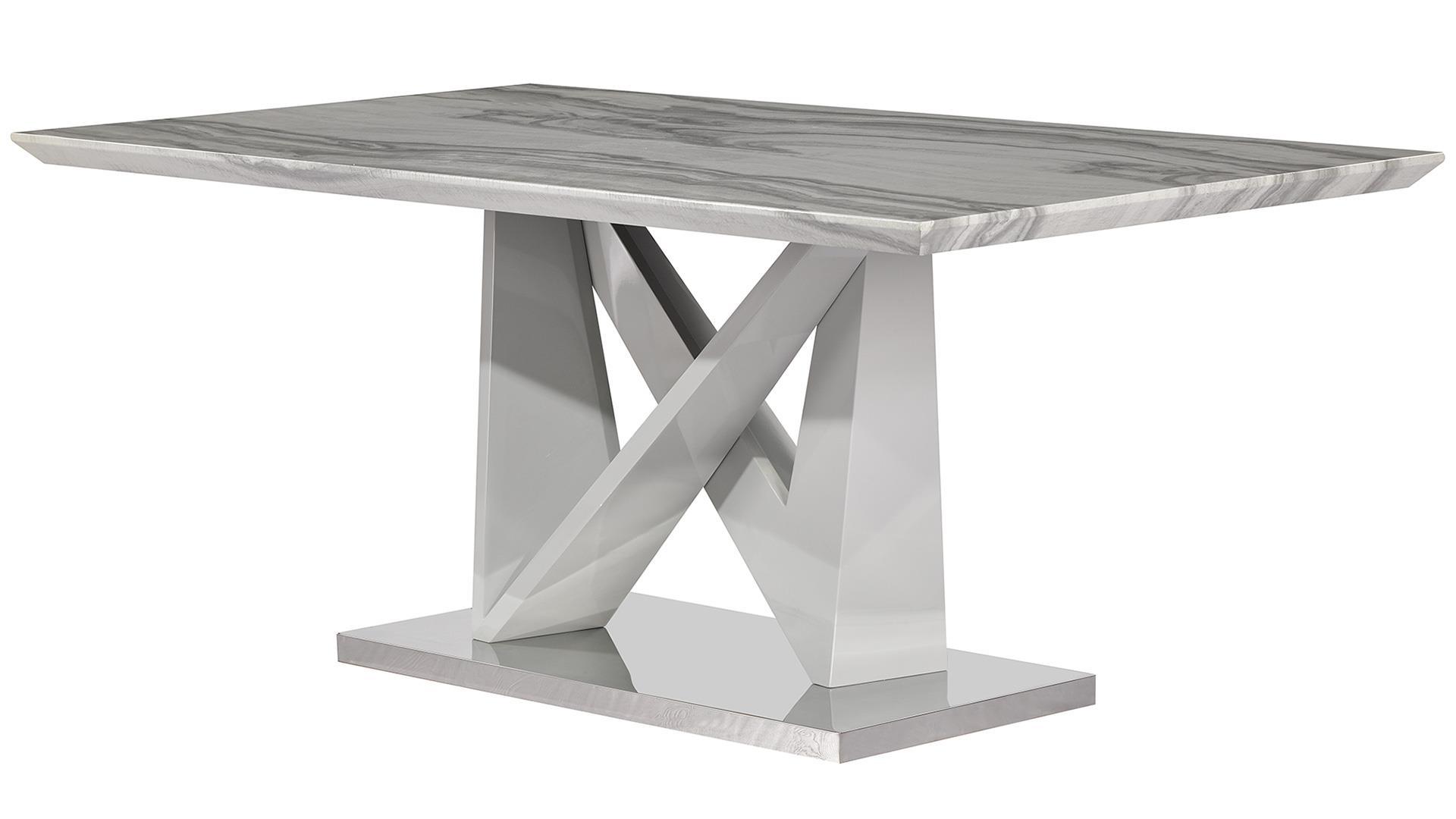 

    
D844DT Contemporary Gray Faux Marble Top Dining Table Global USA
