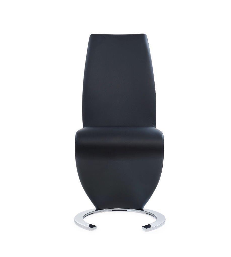 

    
D9032DT+D9002DC-BL-Set-5 D9032DT Clear & Silver Quadpod Base Dining Set w/ Black PU Chairs 5Pcs Global USA
