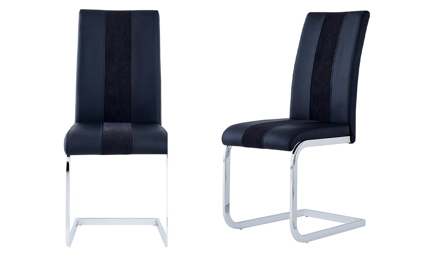 Contemporary Dining Chair Set D915DC-BLK D915DC-BLK-Set-2 in Black PU