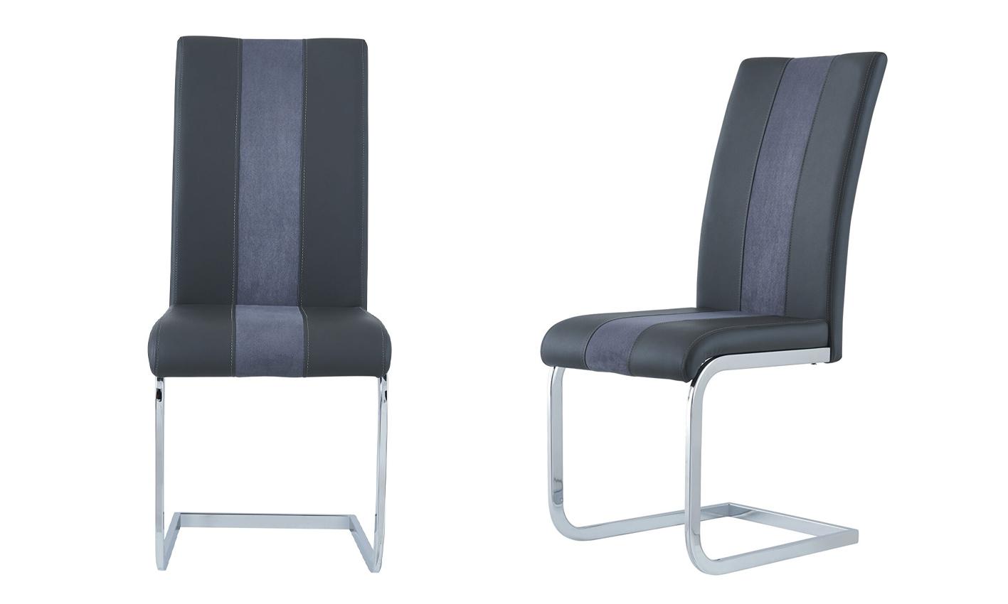 Contemporary Dining Chair Set D915DC-GR D915DC-GR-Set-2 in Gray PU
