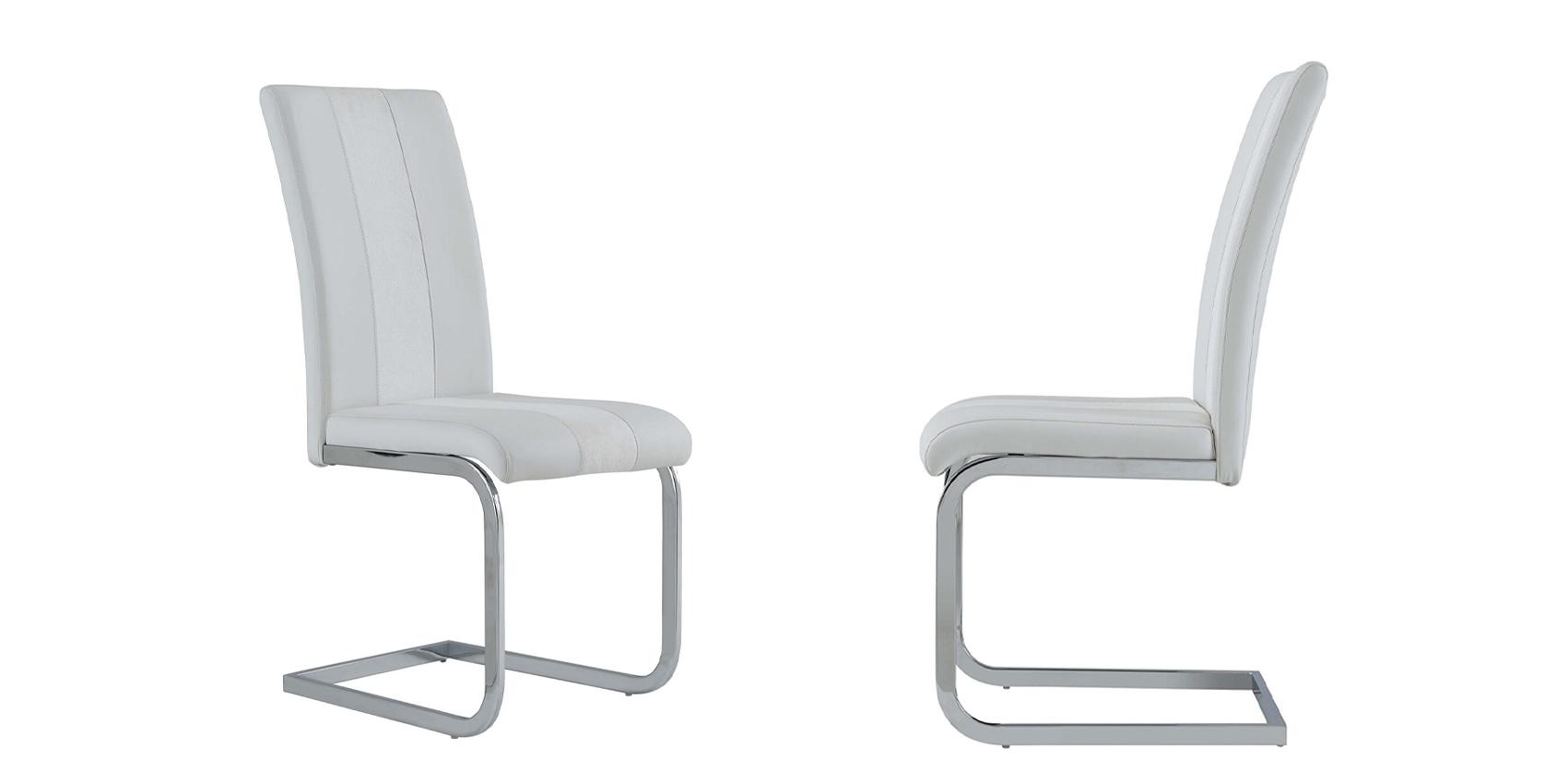 

    
D915DC-WHT White Faux Leather & Fabric Dining Chair Set 2Pcs Global USA

