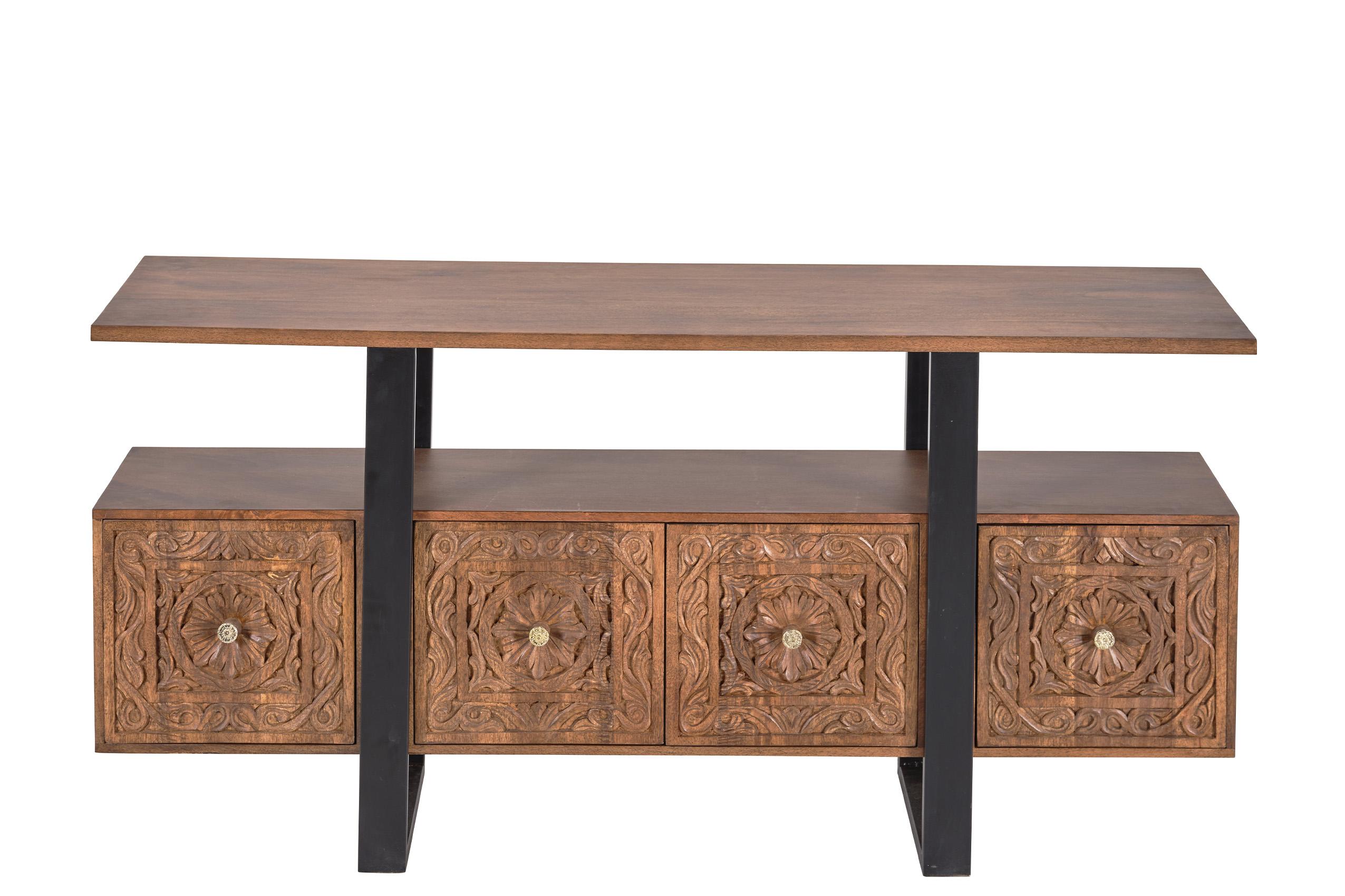 

    
Dark Baked Iron & Mango Timber ERMIAS 70" CONSOLE  DYS-24353 JAIPUR HOME Rustic
