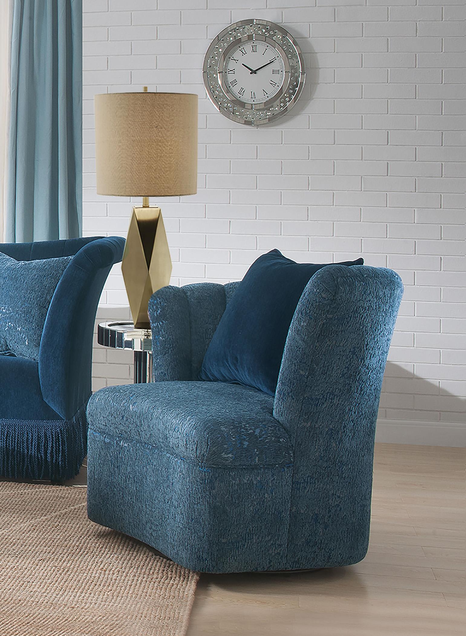 

    
 Photo  Dark Blue Fabric Sofa & Chair Set 2Pcs Vintage Traditional Kaffir 53270 Acme
