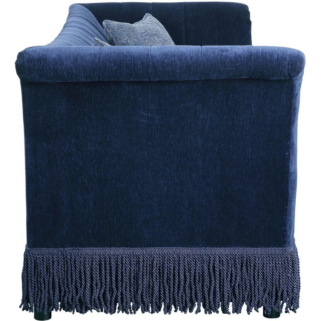 

        
Acme Furniture Kaffir Sofa Loveseat and Chair Set Dark Blue Fabric 00840412164668
