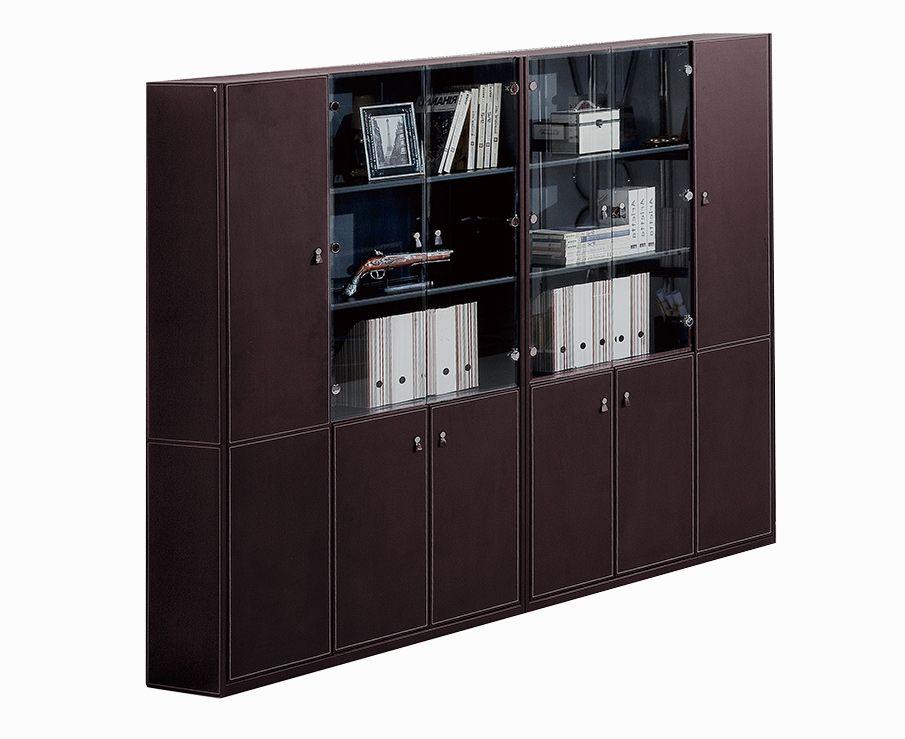 Contemporary, Modern Book Case K-09A+B K-09A+B in Brown Bonded Leather