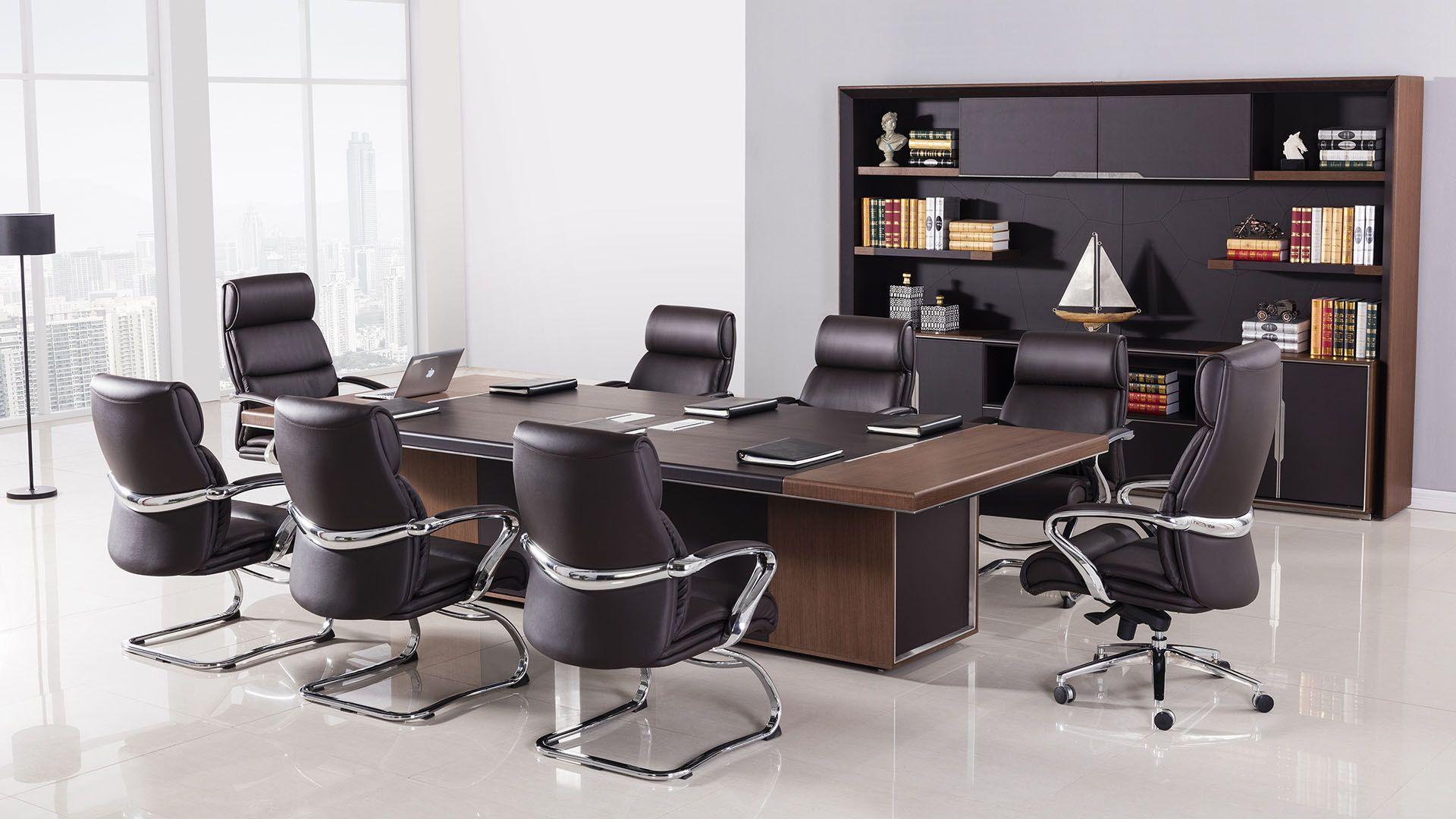 Contemporary, Modern Conference Table W-68-N W-68-N in Brown Bonded Leather