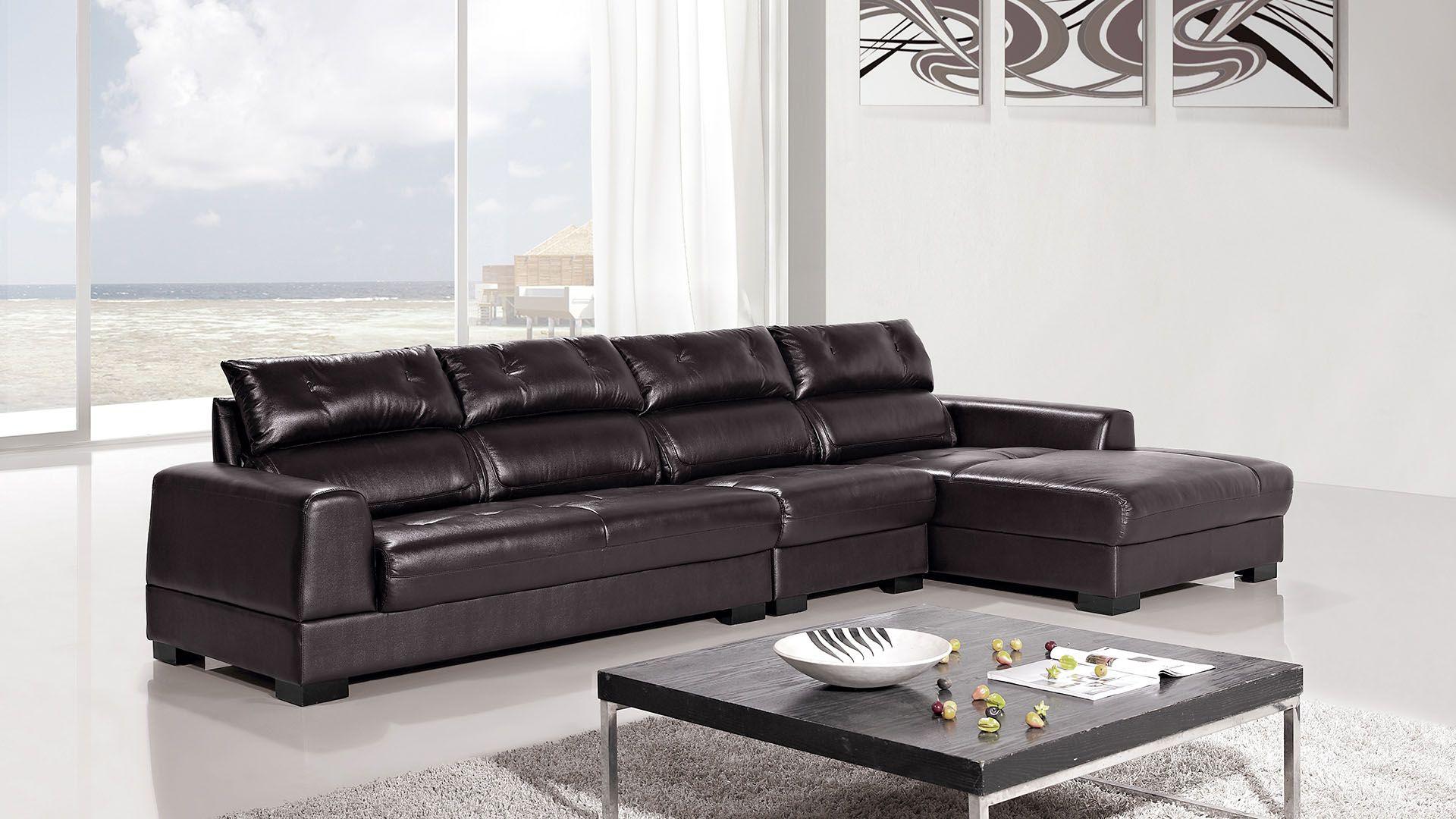 

    
Dark Brown Genuine Leather Sectional Sofa LEFT EK-L200-DB American Eagle
