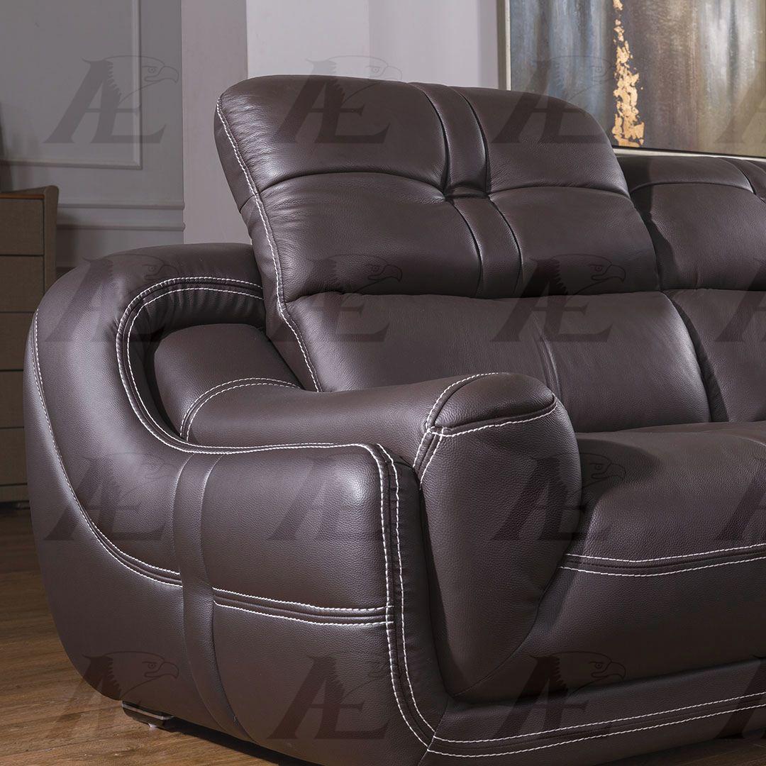 

    
EK-L201R-DB Dark Brown Genuine Leather Sectional Sofa LEFT EK-L201-DB American Eagle Modern
