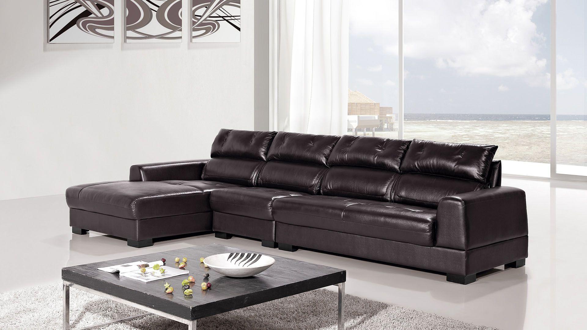 

    
Dark Brown Genuine Leather Sectional Sofa RIGHT EK-L200-DB American Eagle
