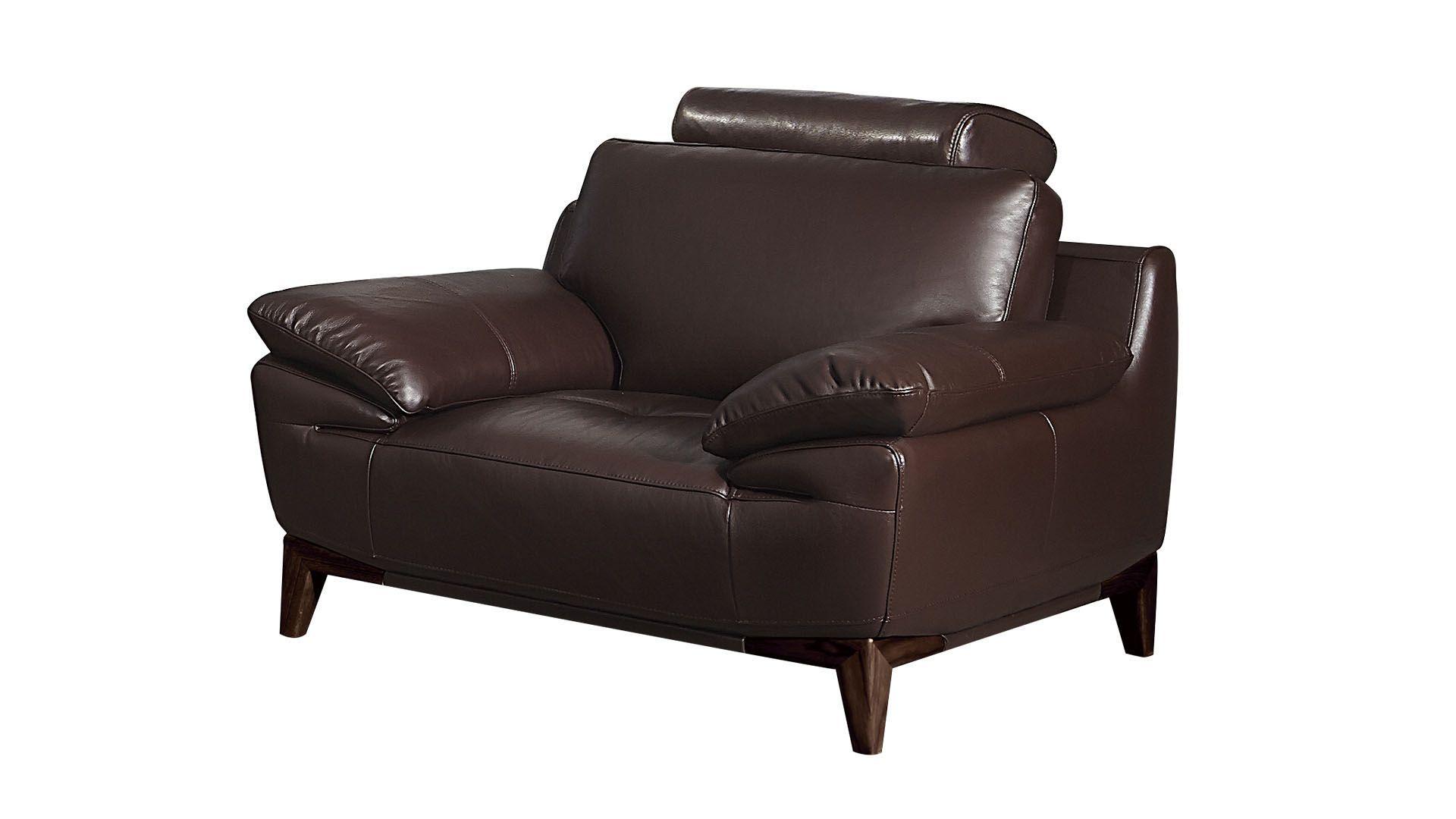 Contemporary, Modern Arm Chair EK028-DC-CHR EK028-DC-CHR in Dark Brown Top grain leather